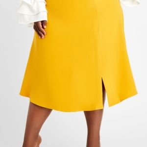 Ashley Stewart Women's Double Front Slit Midi Skirt. Plus Size